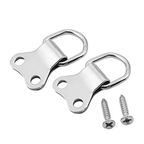 Image of 10Pcs Double Holes D Ring Picture Frame Hangers 36mm x 22mm for Home Decoration Hanging Clock Paintings Artwork Creative Picture Frame Photo Hanging Silver Tone