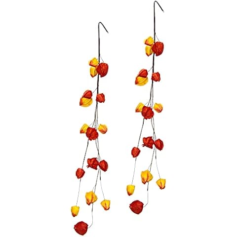 Flair Flower Künstliche Physalisgirlande Lampiongirlande Physaliszweig Physalis Girlande Ranke Zweig Hänger Herbstliche Kunstblume Kunstzweig Künstlich Deko Hochzeit Cover