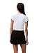 Calvin Klein Women's Monogram Logo Ribbed Baby Tee Brilliant White