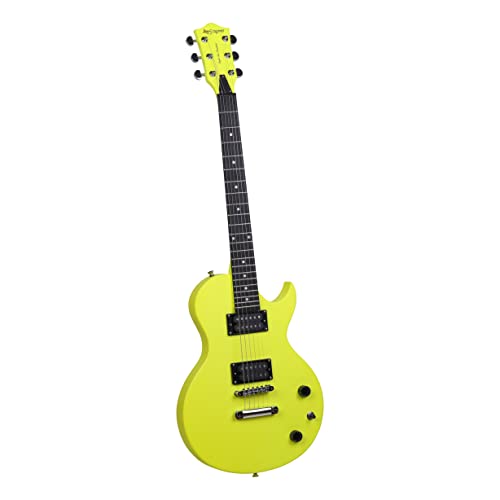Leo Jaymz 39 Inch Single Cut Solid Body Electric Guitar - Poplar Wood Body，Maple Neck And Composite Ebony Fretboard(Sc Fluorescent Yellow) #TOP2