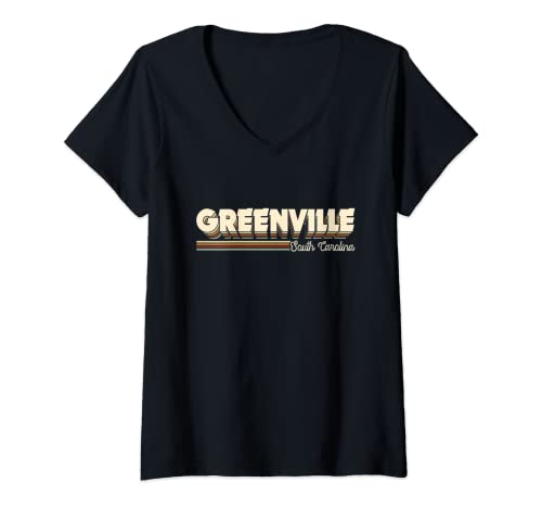 Womens Greenville South Carolina SC Gifts Souvenirs Men Women Kids V-Neck T-Shirt