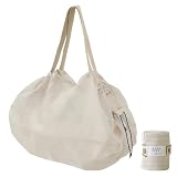 [マーナ] Shupatto メッシュバッグ 25L (タウンユースにも) シュパット エコバッグ 折り畳み 大容量 (ボタン付き/一気にたためる) サンドベージュ S504BE