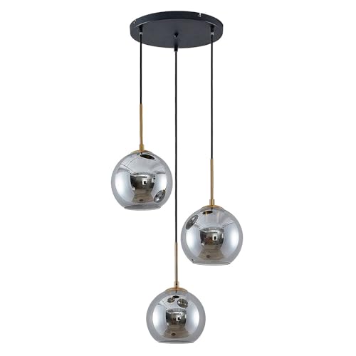 Lindby Lampada a sospensione dimmerabile (Moderno) colore Grigio, in Vetro ad es. Soggiorno & Sala da pranzo lampada soffitto plafoniera illuminazione