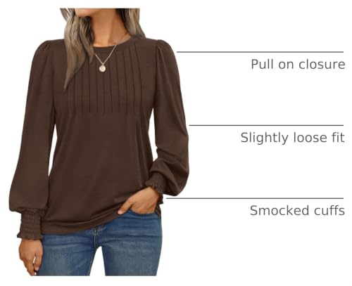 Image of AUTOMET Womens Long Sleeve Shirts Fall Blouses Tops Business Casual Outfits