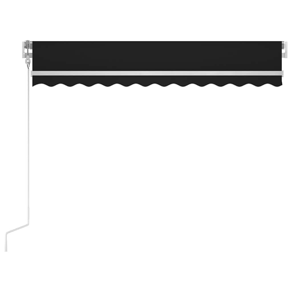 Festnight Store banne Motorisé 3,5 x 2,5m Store banne Aluminium avec LED Intégré Auvent de Terrasse Rétractable aux UV/Vent/Eau pour Patio Balcon-Anthracite-350 x 250 cm