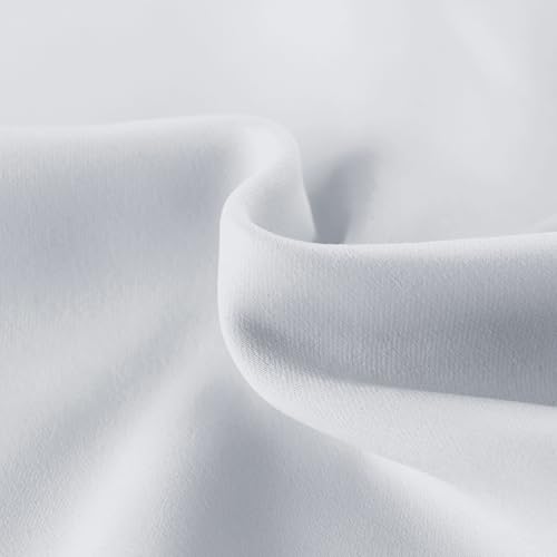 Image of DWCN French Door Curtains - Rod Pocket Thermal Curtain for Doors with Glass Window, Kitchen and Patio Doors for Privacy, 12 X 72 Inches Long, 1 Curtain Panel with Tieback, Greyish White