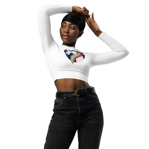 Crop top à manches longues Licorne Moonwhisper pour la communauté trans et femme