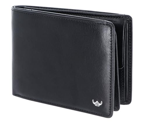 Porte-monnaie cuir noir RFID Golden Head Colorado 1159 portefeuille homme avec compartiment secret