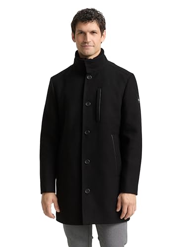 Tom Tailor Herren 2-in-1 Wollmantel mit Abnehmbarer Innenjacke