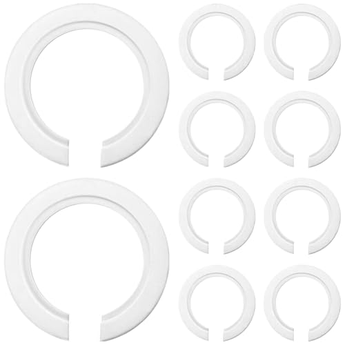 CATOR Anillos Convertidores de Plástico, 10 Unids E27 a E14 Adaptador de Anillo de Pantalla de Lámpara, Anillo Reductor para Colocar Pantallas de Lámpara, Blanco