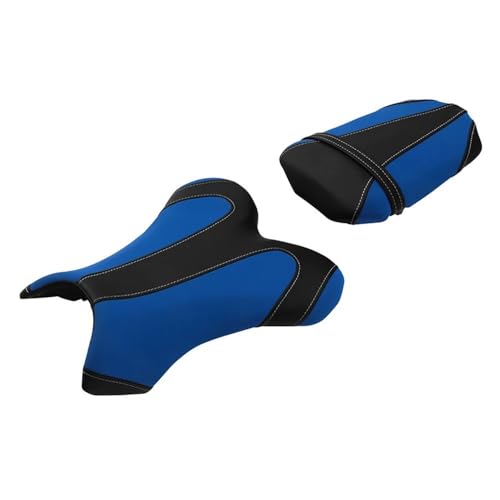 Selle de passager et pilote pour YZF R1, rénovation de siège de moto confort noir bleu 2004-2006
