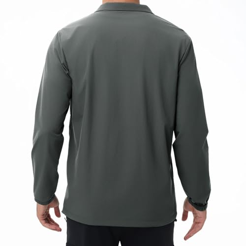 Image of EDITCOZY Men's Lightweight Quarter Zip Pullover Casual Windbreaker for Running Golf Jackets with 3 Pockets