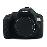 CEARI Silicone Camera Case Full Body Protective Cover Skin for Canon EOS 1300D Rebel T6 Digital Camera + Microfiber Cloth - Black