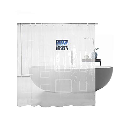 Forro de Cortina de Ducha Transparente Impermeable con Bolsa de Almacenamiento de baño de 12 Bolsillos para Tableta o Soporte para teléfono Cover