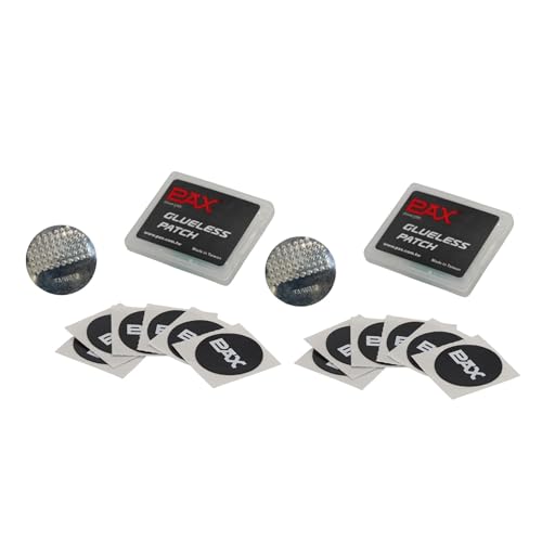 Kit de Parches para Neumáticos de Bicicleta PAX 14 Piezas Sin Pegamento (2 Packs), Parches Redondos de 24 mm, Reparación Rápida para Cámara de Aire