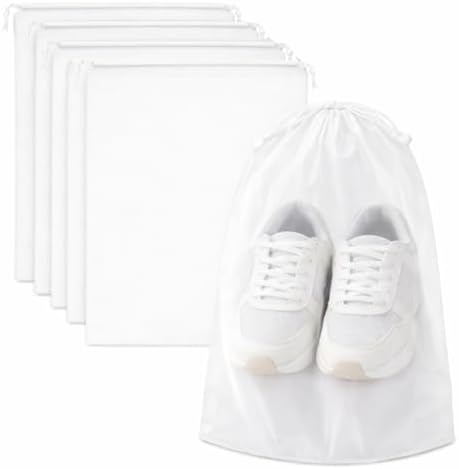 InfinitePack Large Transparent Shoe Bags for Travel, Portable Shoe Bags, Shoes Pouch Storage Organizer with Drawstring for Men & Women aClear Window Shoes Pouch with Rope image 2