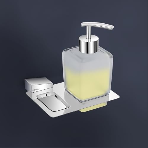 Image of Plantex Smero Pure Brass Made Hand Wash Holder for Wash Basin /Liquid Soap Dispenser /Shampoo Dispenser - Arrete (Chrome)