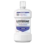 Listerine Advanced White Sabor Suave (1 x 500 ml), enjuague bucal 0% alcohol, enjuague bucal sin alcohol sabor menta, colutorio blanqueador dental para una limpieza óptima