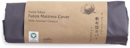 Organic Cotton Cover for Shikibuton, Shiki futon, Japanese Shiki Futon Cover, Amagumo Gray (Queen)
