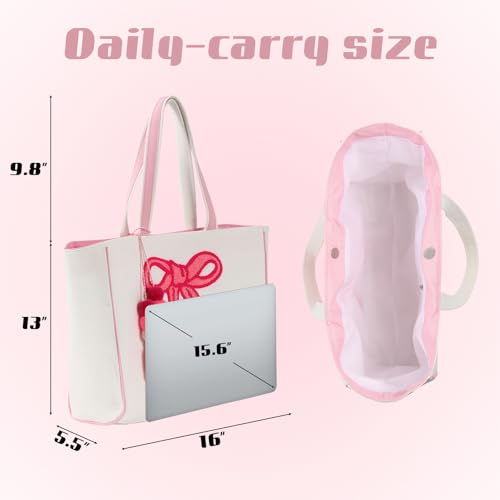 Image of DYSHAYEN Tote Bag for Women | Durable Canvas Fabric, Chenille Embroidery, Cute Shouler Handbag, for Travel,Shop,Work,Grocery