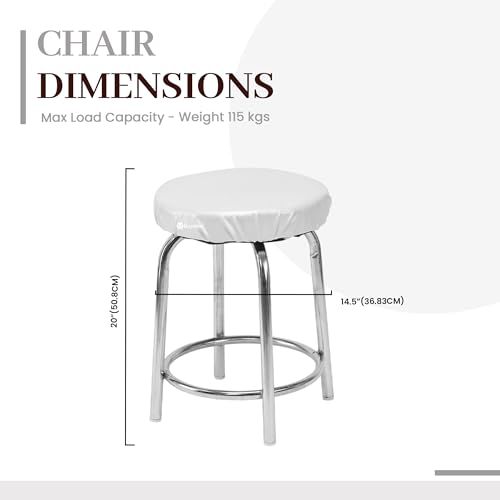 Image of GOYALSON Durable Doctor Medical Stool for Office Home with Comfortable Cushion seat (White, 2)
