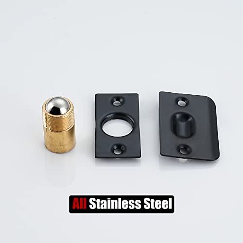 Jqk Closet Door Ball Catch Hardware, Stainless Steel Catch Adjustable With Strike Plate, Black Finish 2 Pack, Hbc100-Bk-P2 #TOP7