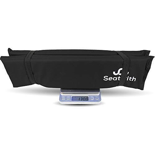 Faltbares Iso-Sitzkissen Outdoor Sitzmatte (35x35cm) mit Tragetasche + Karabinerhacken für idiale Befestigung am Rucksack maximaler Schutz vor Kälte Nässe Schmutz SCHWARZ
