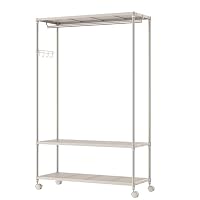 Amazon｜IZEUK ハンガーラック 3段 収納棚 ハンガーパイプ1本 多機能