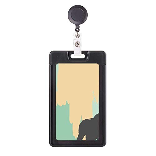 Porte-badge rétractable jaune à cordon extensible 60cm pour carte d'accès