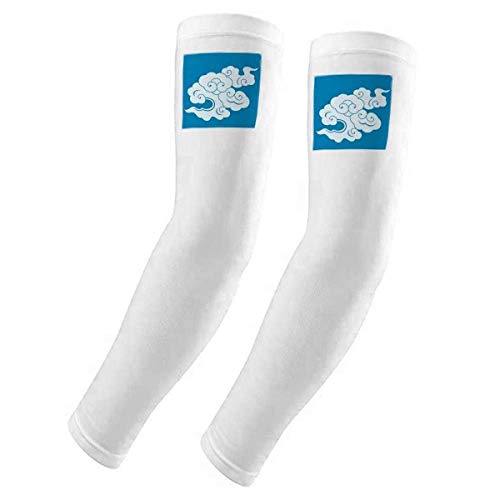 Guante de cultura de pintura mangas protectoras solares UV transpirables con diseño de nubes blancas