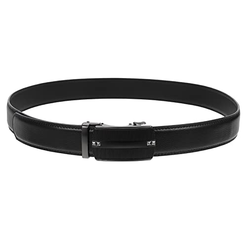 1 Pc Automatic Buckle Men's Belt Leather Business Waistband for Gentlemen