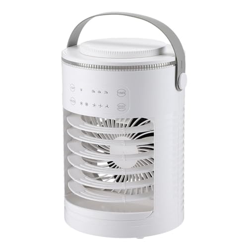 Bnidubro Temporizador Enfriador de Aire Atmósfera Colorida Luz Pulverizada Refrigeración Aire Acondicionado de Escritorio Oficina en Casa Ventilador de Refrigeración por Agua