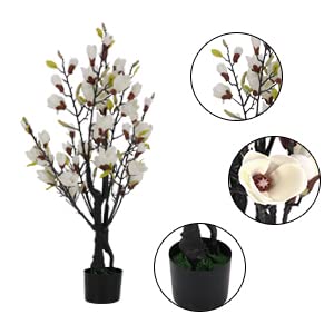 3.6Ft（43”） Artificial Magnolia Indoor Artificial Pruning Trees Home Office Decoration Plants #TOP1