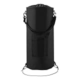 Waterproof Boat Trash Can with Clips & Pocket, Reusable Oxford Cloth 13 Gal Foldable Marine Garbage Can for Yachts, Pontoon Boats, Fishing, Sandbars, or Camping