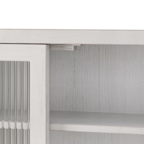 Miniatura 7 de Hainew Moderno Armario Colgante De Cocina, Armario De Pared Con 2 Puertas De Cristal Y Barra Colgante, Armario De Madera Y Cristal, Armario Para Medicamentos Para Cocina Y Baño, 63 X 18 X 60 Cm