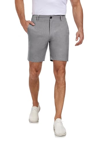 Men's Cotton Summer Beach Shorts Classic Fit Flat Front Stretch Solid Chino Golf Shorts