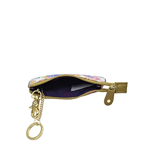 Image of Anuschka Zip Travel Pouch - Wanderlust Collection - Nylon Fabric with Genuine Leather Trim and Artwork Print