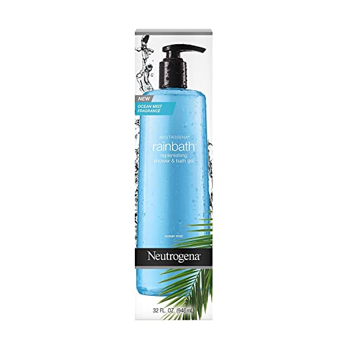 Image of Neutrogena Rainbath Replenishing and Cleansing Shower and Bath Gel, Moisturizing Body Wash and Shaving Gel with Clean Rinsing Lather, Ocean Mist Scent, 32 fl. oz (Pack of 2)