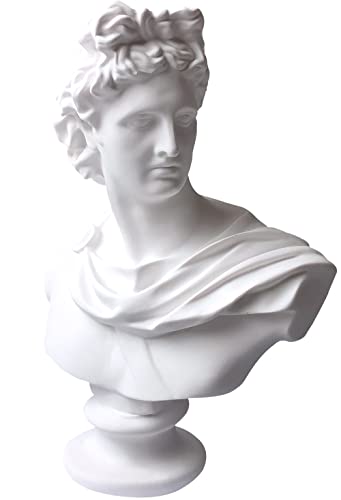 6" Apollo Bust Statue,Greek Mythology Statue,Resin Head Sculpture for Home DÃ©cor,Shelf Decor Accents Art Figurine Decor(Classic White Apollo ).