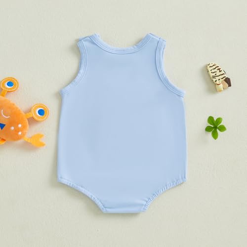 Baby Boy Crawfish Fishing Outfit Sleeveless Bubble Romper Fish/Lobster Overalls Bodysuit Beach Summer Clothes3