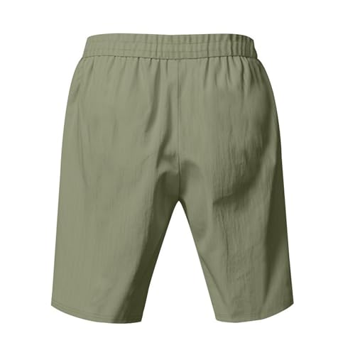 Shorts casuales de lino y algodón para hombre miniatura 5