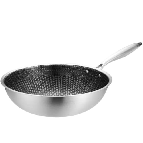 Wok de acero inoxidable IMIKEYA con diseño panal