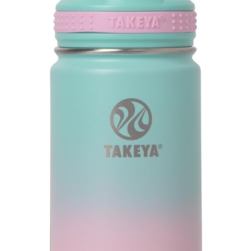 Image of Takeya 18 oz Actives Stainless Steel Water Bottle with Straw Lid - Leakproof, Double-Wall Insulated, Keeps Drinks Cold 24 hrs /Hot 12 hrs, BPA-Free, Powder-Coated, Gym & Travel, Ombre Dream