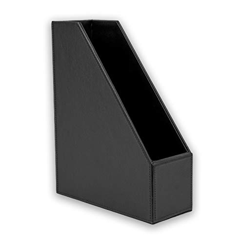 Osco Faux Leather Magazine Rack - Black