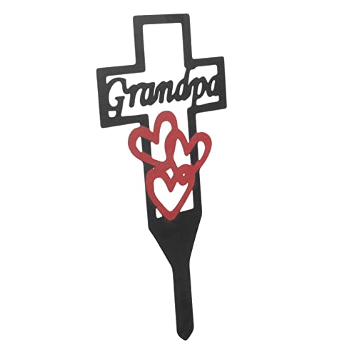 INOOMP Croix Commémorative Métal Pour Jardin Piquet De Décoration De Cimetière Père Ornement Funéraire Et Jardinage