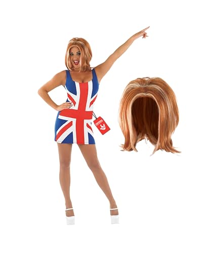 Fun Shack Union Jack Dress for Women - British Flag Fancy Dress Costume - 90s Themed Party Outfit Medium