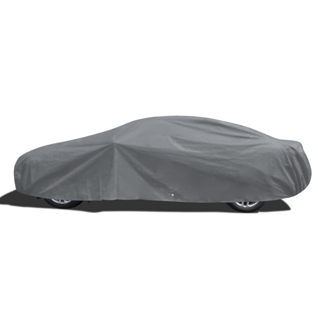 Vollgarage Vliesstoff XXL Autoschutzabdeckung 572x203x122 cm Grau, atmungsaktive, wasserdichte Autoabdeckung mit UV- und Schneeschutz, kratzfeste Abdeckplane für PKW, KFZ