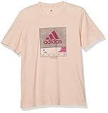 adidas mens Future Hoops Graphic Tee Pink Tint Large