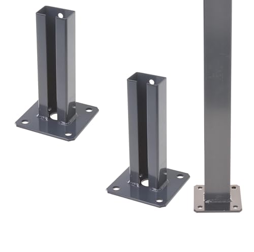 Aqbau® 2er Set Pfostenträger 60×40 mm Aufschraubhülse Anthrazit für Doppelstabmattenzaun – verzinkt & pulverbeschichtet – für Zaunpfosten, Sichtschutz, Gartenzaun Aqbau® 2er Set Pfostenträger 60×40 mm Aufschraubhülse Anthrazit für Doppelstabmattenzaun – verzinkt & pulverbeschichtet – für Zaunpfosten, Sichtschutz, Gartenzaun