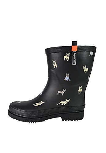 Regenliebe Damen Gummistiefel Waldi Mops Halbschaft, Größe:38 EU
